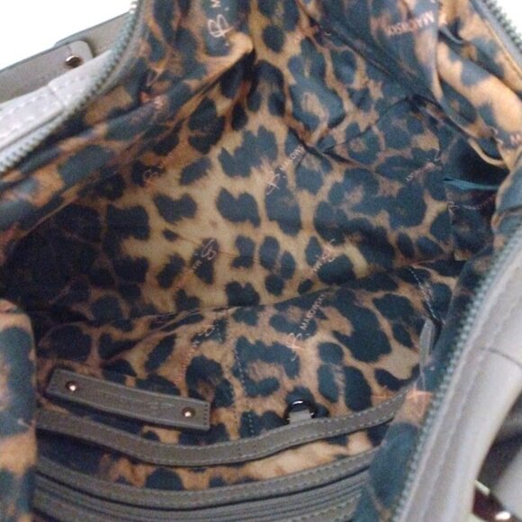 B MAKOWSKY Taupe Soft Leather Handbag Purse Shoulder Bag Large Rosegold Accents - Picture 10 of 11